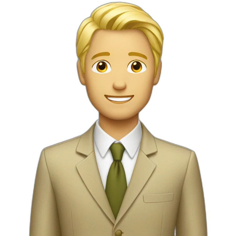 blond man with khaki suit emoji
