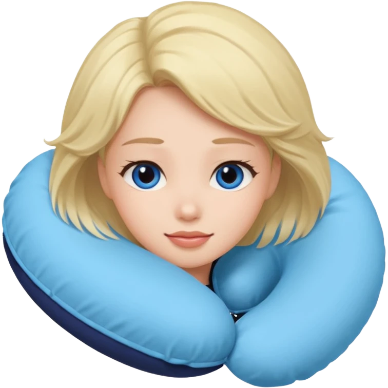 woman using travel pillow  emoji