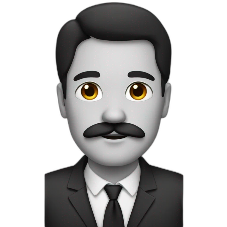German man with black hair and a black square mustache  emoji
