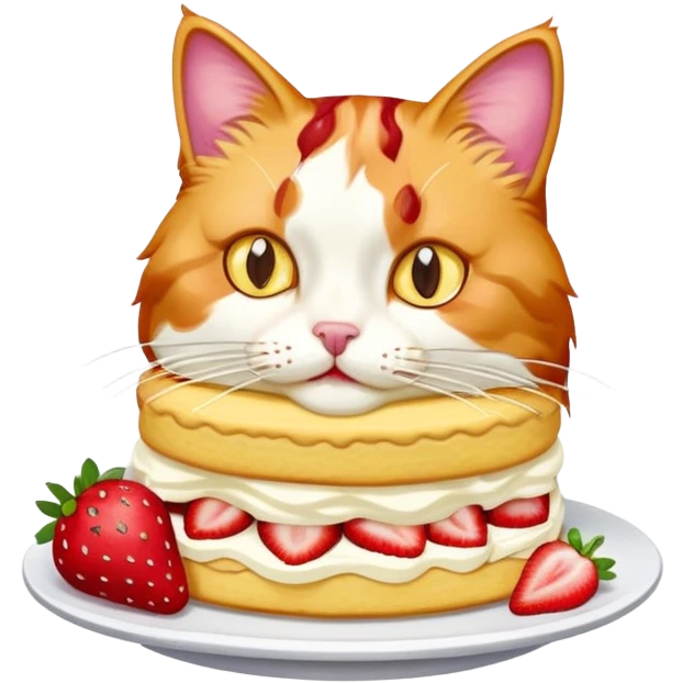 custard strawberry shortcake cat  emoji