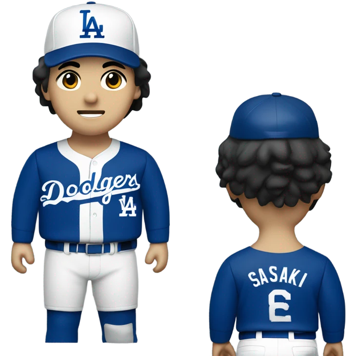 Roki sasaki in a dodger uniform  emoji