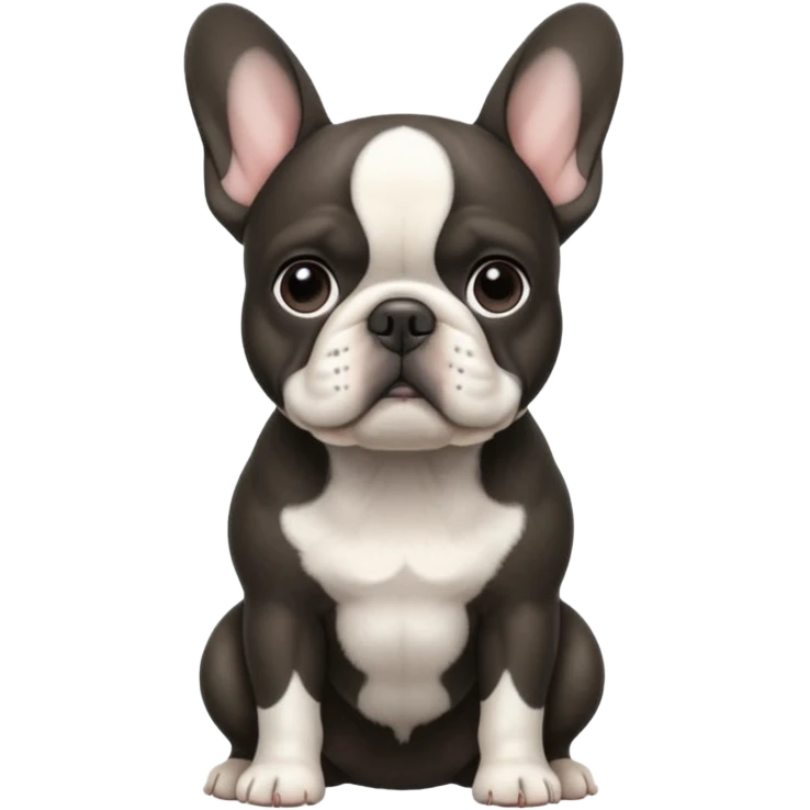 Чёрно Белый французский бульдог в разных позах emoji