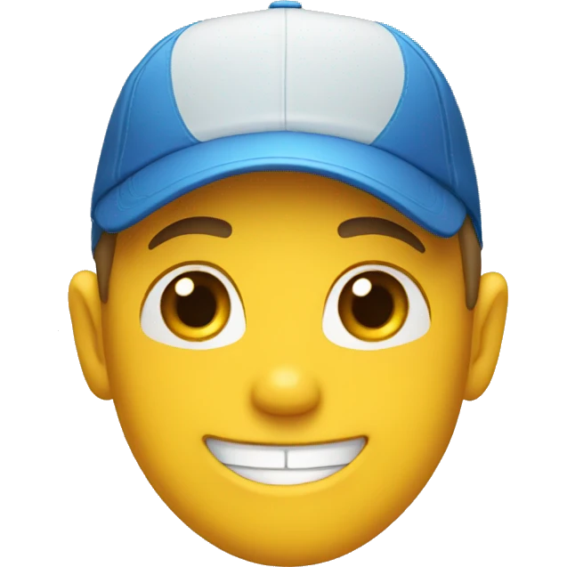 happy boy in baseball cap emoji