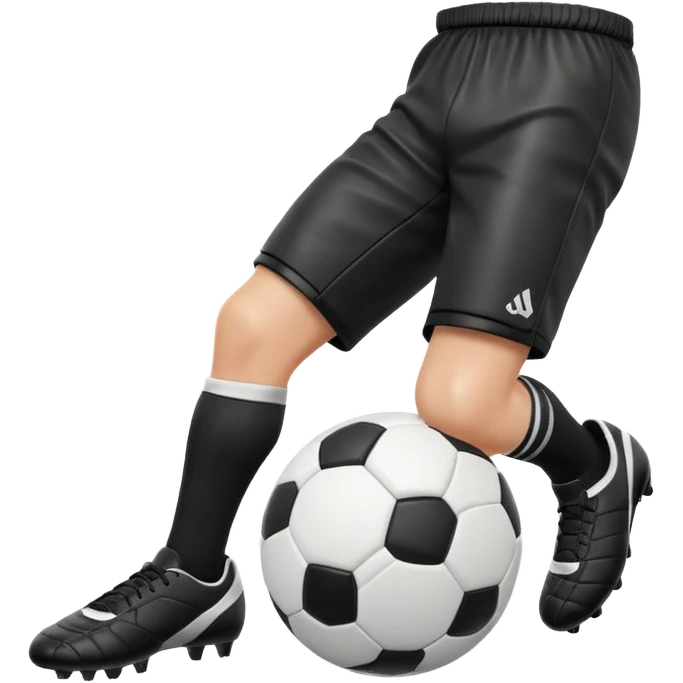 soccer ball in between player's legs emoji