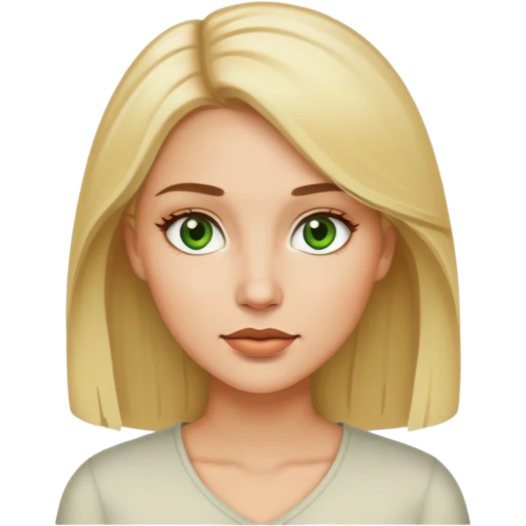 Cabelo loiro olhos verdes com marrom, alta braquinha  emoji