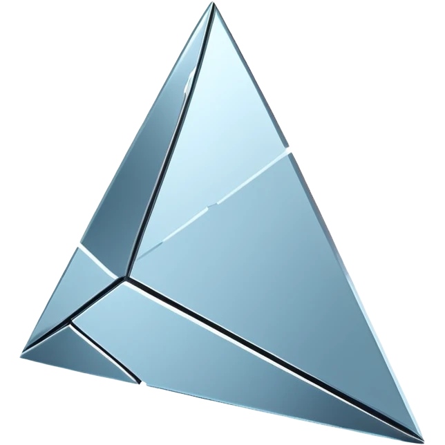 broken mirror shard emoji, sharp chrome edges, high contrast reflections, futuristic minimal 3D style, isolated on white emoji