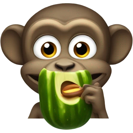 monkey eating pickle emoji