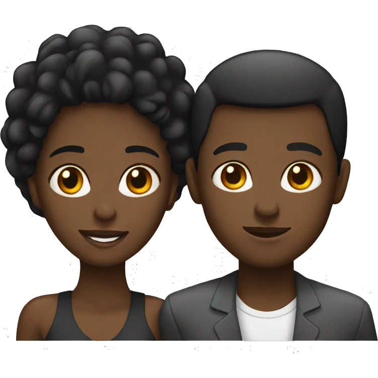 Black couple male and female emoji