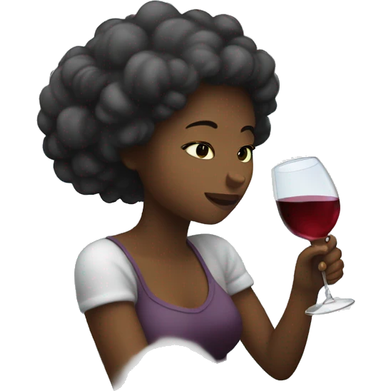 Girl drinking wine on a cloud emoji