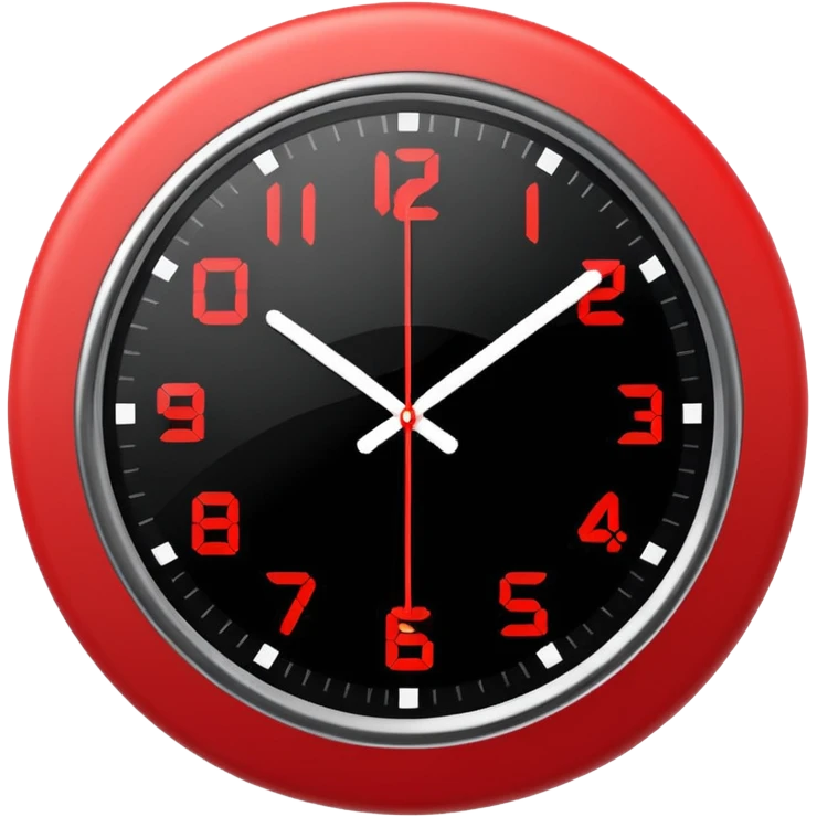 clock red modern emoji