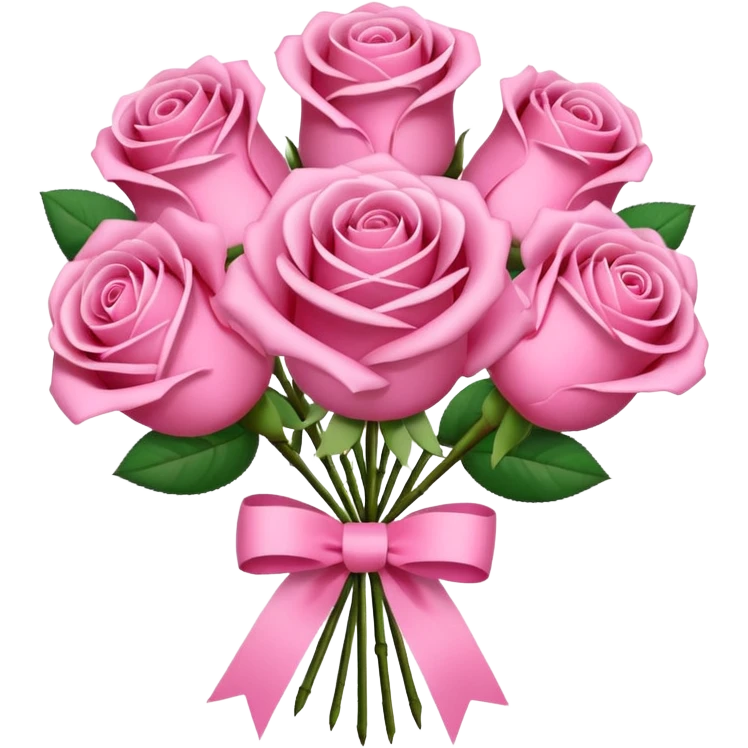 pink rose bouquet with pink ribbons  emoji