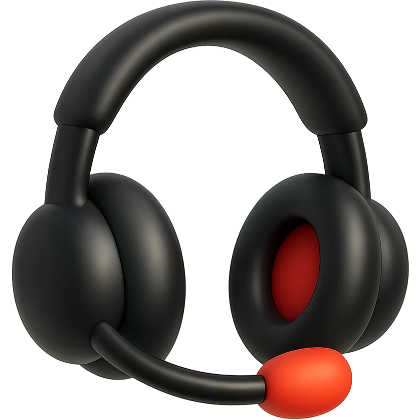 {
  "title": "3D Skeuomorphic Emoji Icon Schema",
  "type": "object",
  "properties": {
    "object": {
      "type": "string",
      "description": "Name of the object to be represented (e.g., 'money bag', 'camera', 'pizza')."
    },
    "style": {
      "type": "string",
      "enum": ["3D skeuomorphic emoji"],
      "description": "Visual style to be used for rendering."
    },
    "materials": {
      "type": "object",
      "properties": {
        "base": {
          "type": "string",
          "description": "Primary material texture, e.g., 'smooth cloth', 'metallic', 'plastic'."
        },
        "details": {
          "type": "array",
          "items": { "type": "string" },
          "description": "Secondary materials or embellishments (e.g., rope, buttons, stitching)."
        }
      }
    },
    "colors": {
      "type": "object",
      "properties": {
        "baseColor": {
          "type": "string",
          "description": "Main color of the object (e.g., '#F5DEB3' for a beige sack)."
        },
        "accentColors": {
          "type": "array",
          "items": { "type": "string" },
          "description": "Accent or highlight colors (e.g., yellow for dollar sign)."
        }
      }
    },
    "lighting": {
      "type": "object",
      "properties": {
        "type": {
          "type": "string",
          "enum": ["soft", "ambient", "studio"],
          "description": "Lighting type used to shade and define volume."
        },
        "shadows": {
          "type": "boolean",
          "description": "Indicates if soft drop shadows are used."
        }
      }
    },
    "geometry": {
      "type": "object",
      "properties": {
        "dimensionality": {
          "type": "string",
          "enum": ["3D"],
          "description": "Indicates that object is rendered in 3D."
        },
        "roundedEdges": {
          "type": "boolean",
          "description": "Indicates if object has smooth, rounded edges."
        }
      }
    },
    "expression": {
      "type": "string",
      "enum": ["playful", "realistic", "friendly"],
      "description": "Overall emotional tone of the icon."
    },
    "background": {
      "type": "string",
      "enum": ["transparent", "white", "gradient"],
      "description": "Background type for the rendered emoji."
    }
  },
  "required": ["object", "style", "materials", "colors", "lighting", "geometry", "expression", "background"]
}

over the ear headphones with a mic and red accents emoji