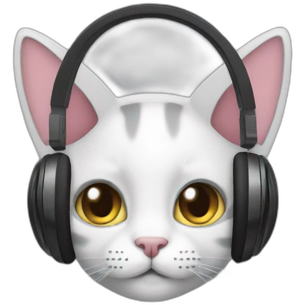 Headphone with cat ears emoji
