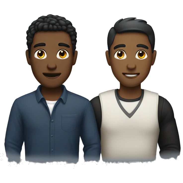 Male couple that have a black cat emoji