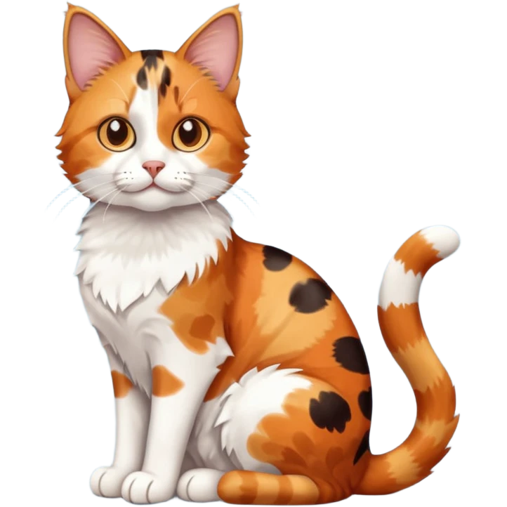 full body patchy calico tabby cat emoji