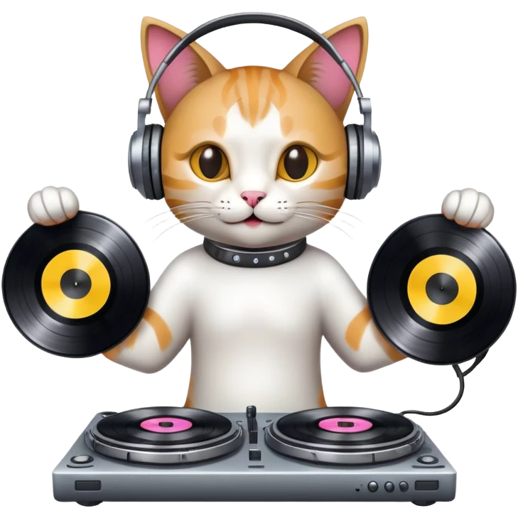 A cat DJ emoji