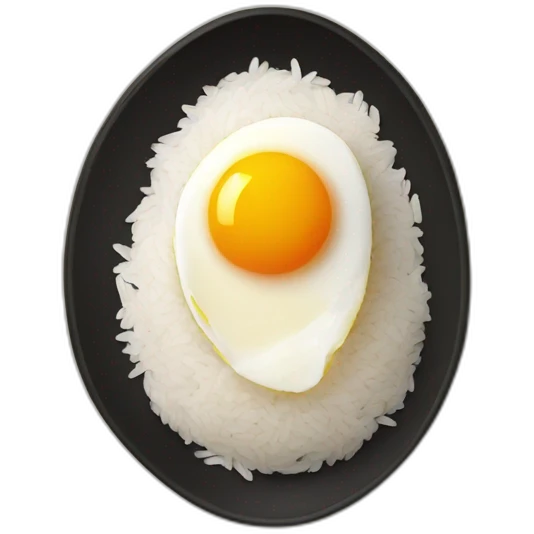 Raw egg on the rice emoji