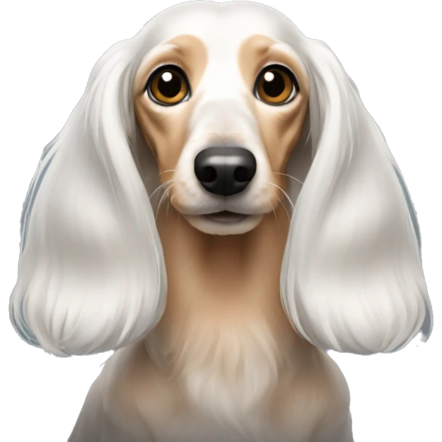 white long hair dachshund emoji