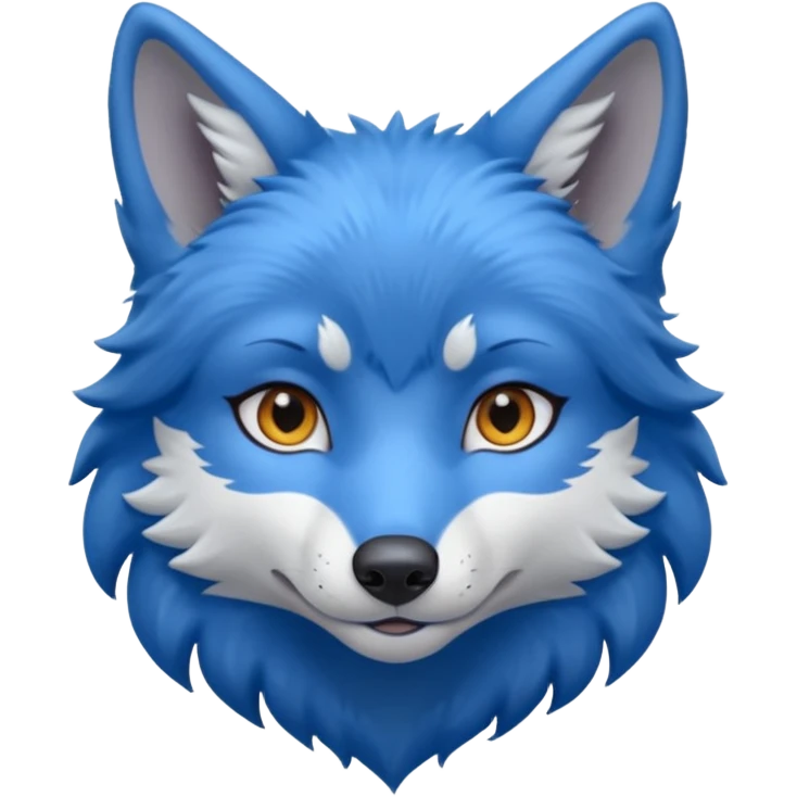 A female feminine blue wolf  emoji