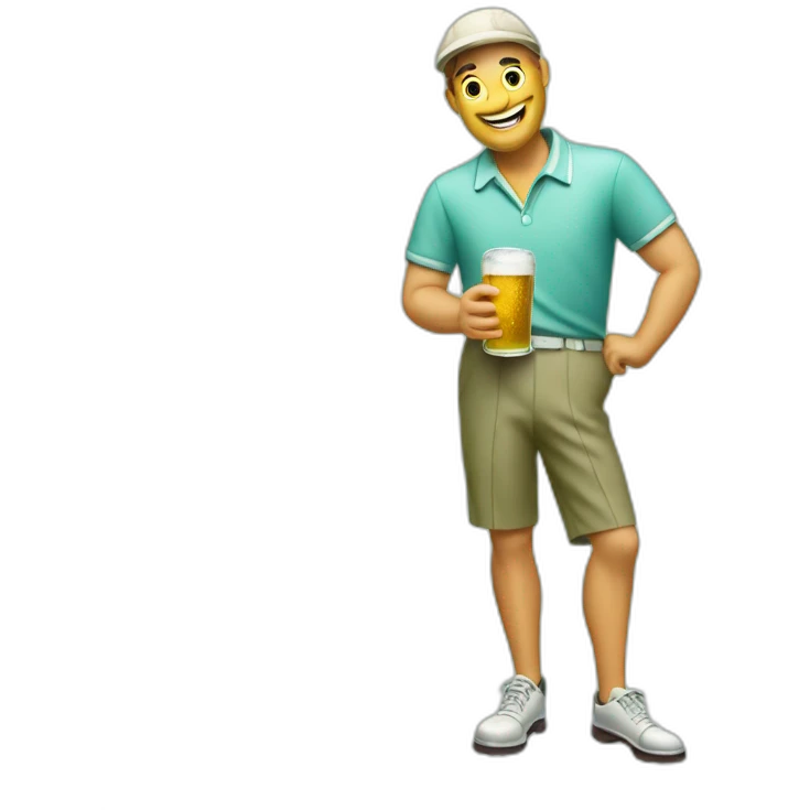 Fifties Golfer drinks beers emoji