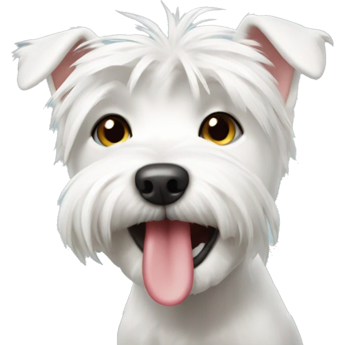 Westie dog licking face emoji