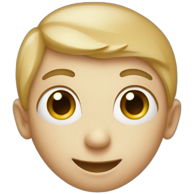 2 similar smiling face with small eyes. with one having an earing emoji