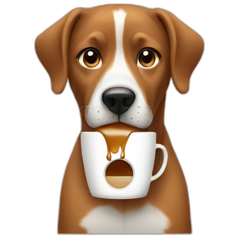 dog drinking coffee emoji