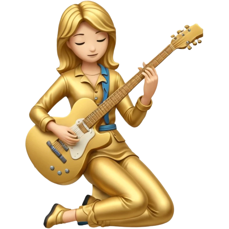 golden statue female guitarist emoji