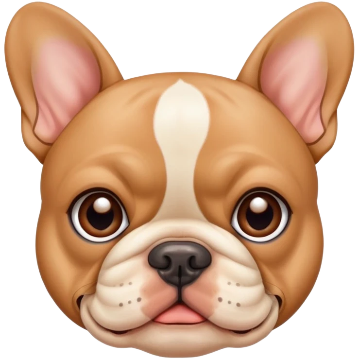 tan French bulldog face, no body, close-up portrait emoji