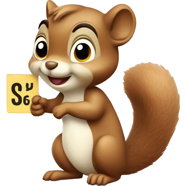 squirrel animal, with discount sign emoji