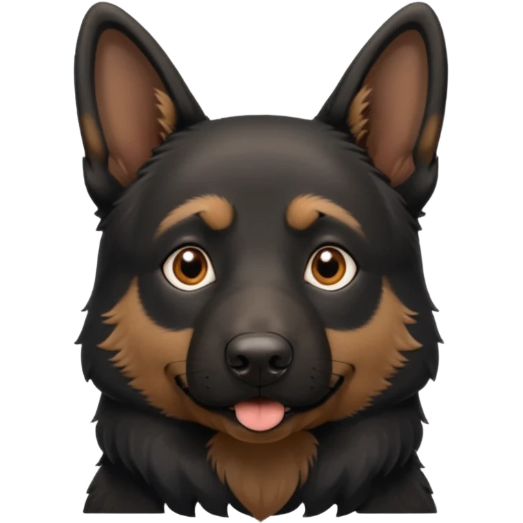 mostly black german shepherd wanting belly rub emoji