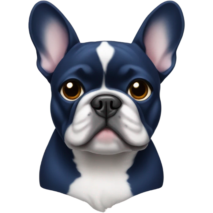 french bull dog total dark blue  emoji