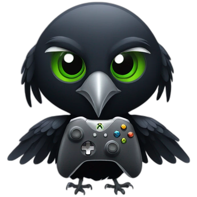 Crow holding xbox controller emoji