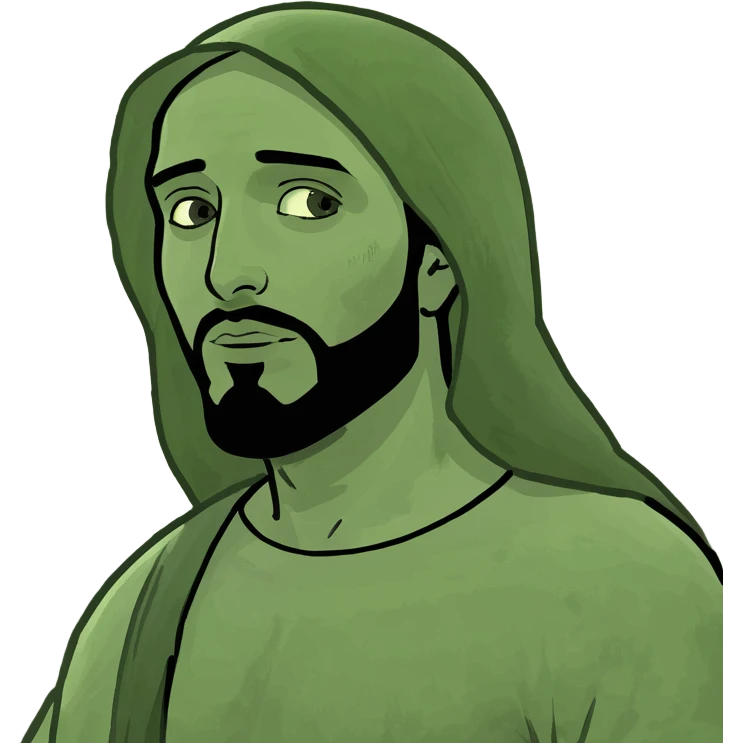 Jesus throwing it back emoji