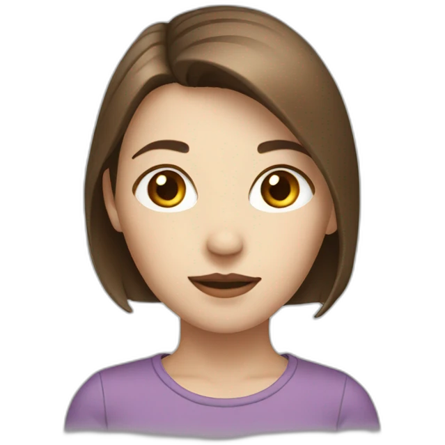 Girl with white skin and brown short hair emoji