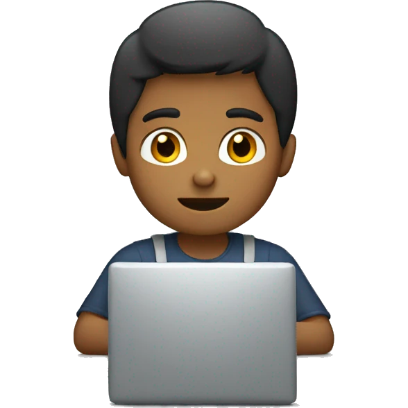 a boy work in computer emoji
