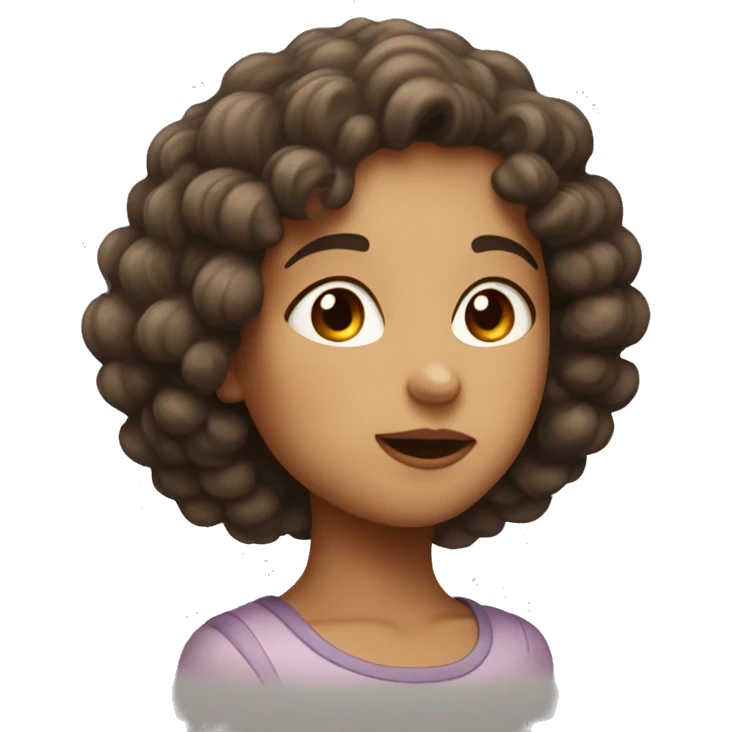 pale curlyhead with dimples kissing a girl that’s pale with dark brown hair that’s straight  emoji