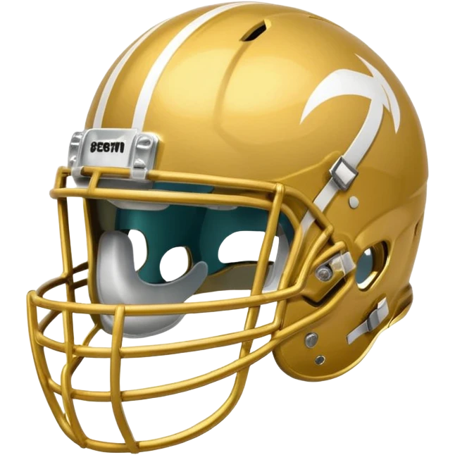 College football player helmet in gold color  emoji