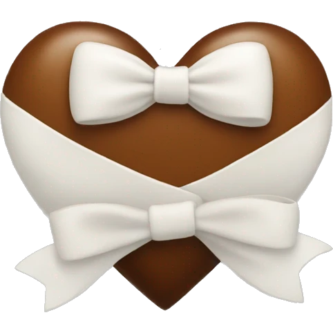 brown heart with white bow  emoji