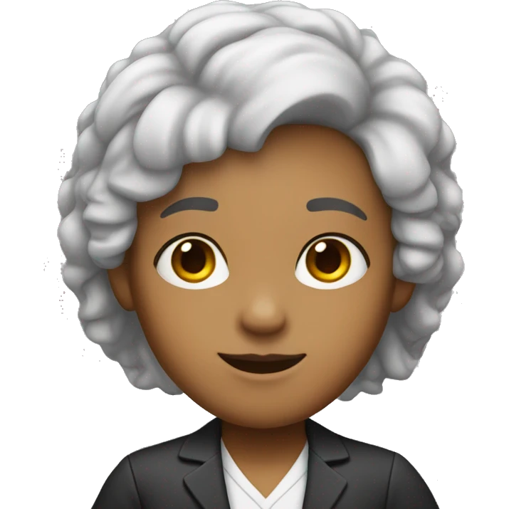 White Pre k teacher with half black and half white hair  emoji