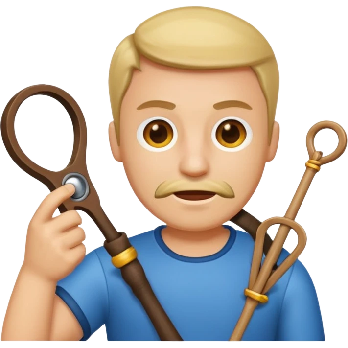 a man holding a slingshot emoji