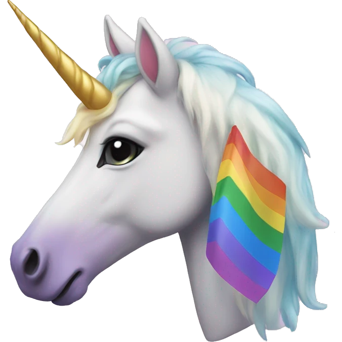 Unicorn with pride flag emoji