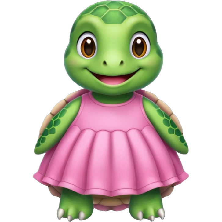 Turtle with a pink dress emoji