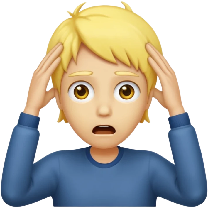 Shocked face hands on head 2d yellow face  emoji