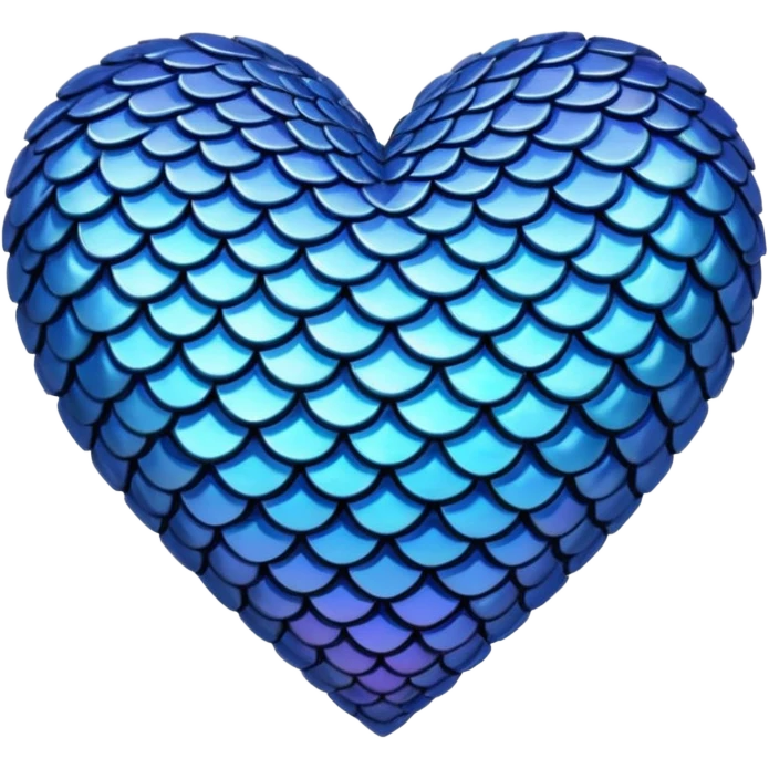 Blue heart with scales emoji