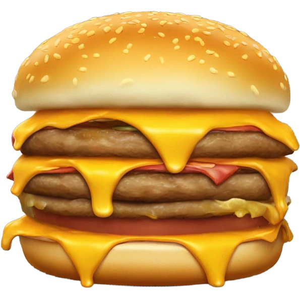 Burger with large cheese emoji