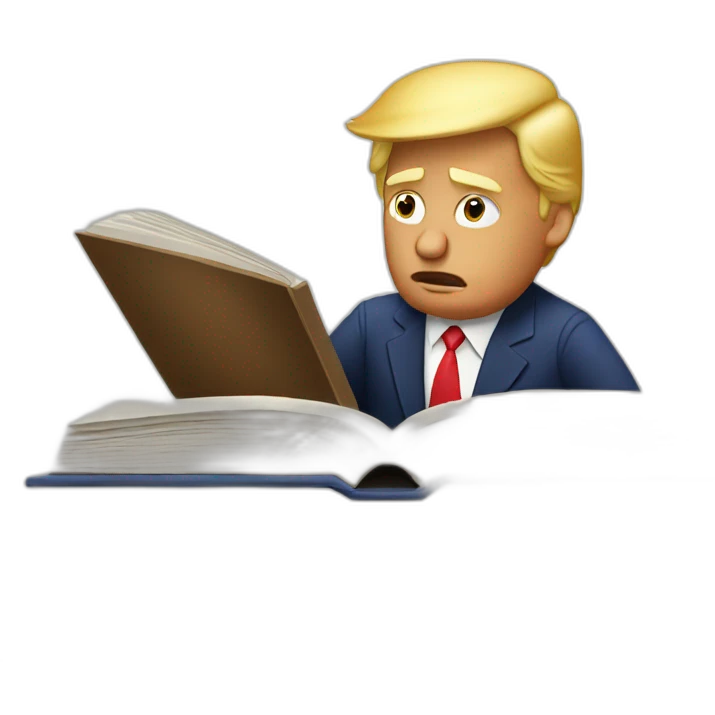 donald trump reading a book emoji