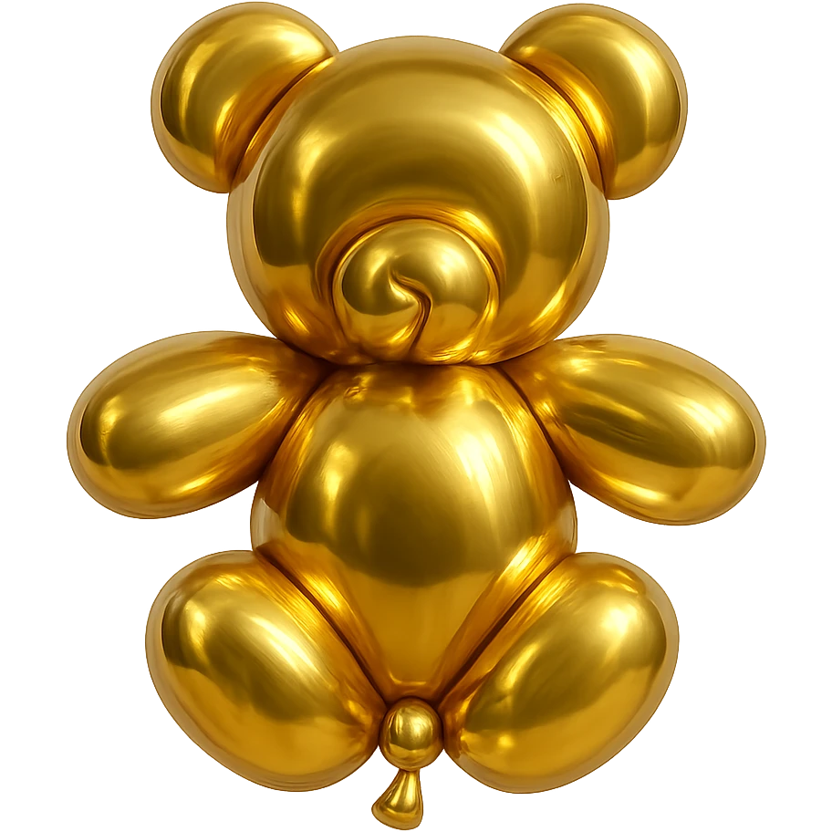 gold teddybear, metallic, shiny, icon emoji