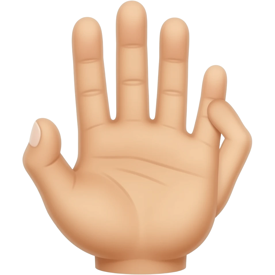 three fingers pointer, middke, ring emoji