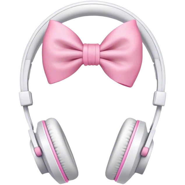 White aesthetic headphones with bow emoji